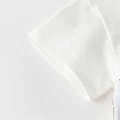 Dave&Bella Toddler Boys Summer Casual White Short Sleeve Breathable College-style Polos