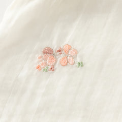 Dave&Bella Kids Girls Summer Milk White Chinese-style Embroidery Turtle Mesh Skirt Suits