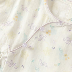 Dave&Bella Toddler Girls Summer Beige Butterfly Print Chinese-style Sleeveless Outfit Sets