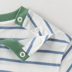 Dave&Bella Toddler Boys Summer Fashion Striped Red/Blue Breathable Casual T-shirts