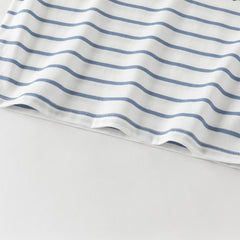 Dave&Bella Toddler Boys Summer Fashion Striped Red/Blue Breathable Casual T-shirts