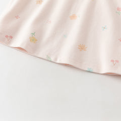 Dave&Bella Summer Toddler Girls Sweet Pink Print Soft Stretchable College-style Polos