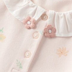 Dave&Bella Summer Toddler Girls Sweet Pink Print Soft Stretchable College-style Polos