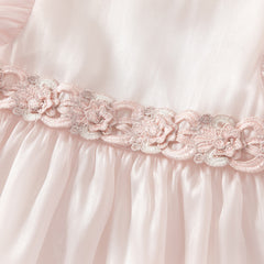 Dave&Bella Summer Toddler Girls Adorable Light Pink Flutter Sleeve Soft Mesh Dress