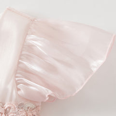 Dave&Bella Summer Toddler Girls Adorable Light Pink Flutter Sleeve Soft Mesh Dress