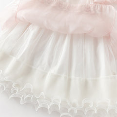 Dave&Bella Summer Toddler Girls Adorable Light Pink Flutter Sleeve Soft Mesh Dress