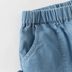 Dave&Bella Toddler Boys Summer Fashion Denim Blue Loose Comfortable Jeans