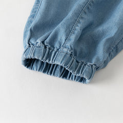 Dave&Bella Toddler Boys Summer Fashion Denim Blue Loose Comfortable Jeans