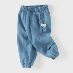 Dave&Bella Toddler Boys Summer Fashion Denim Blue Loose Comfortable Jeans