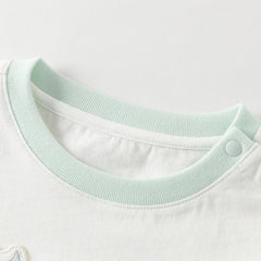 Dave&Bella Toddler Girls Summer Adorable Pink/White Short Sleeve Cotton Casual T-shirts