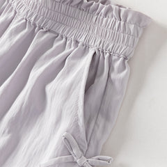 Dave&Bella Toddler Girls Summer Purple/Grey Adjustable-waistband Loose Jogger Pants