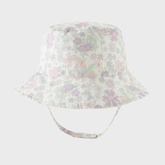Dave&Bella Toddler Girls Stylish Purple Floral Print Lightweight Cotton Fisherman Hats