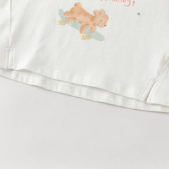 Dave&Bella Toddler Girls Summer Playful Print Pink/White Breathable Cotton T-shirts
