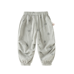 Dave&Bella Toddler Boys Summer Playful Print Green/Green Breathable Loose Jogger Pants