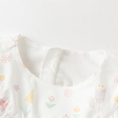 Dave&Bella Summer Toddler Girls Adorable White Print Breathable Cotton Party Dress