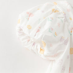 Dave&Bella Summer Toddler Girls Adorable White Print Breathable Cotton Party Dress