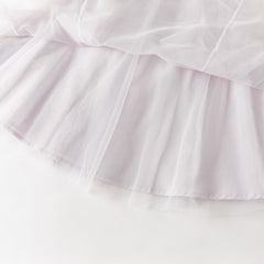 Dave&Bella Summer Toddler Girls Noble Purple Comfortable A-line Mesh Dress(wallet bag)