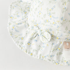 Dave&Bella Toddler Girls Summer Green Floral Print Breathable Cotton Comfortable Hats
