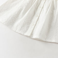 Dave&Bella Summer Toddler Girls White Sleeveless Cute Fruit Embroidery Soft Cotton Sets