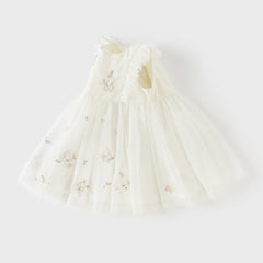 Dave&Bella Toddler Girls Summer Adorable Flutter Sleeve Butterfly Mesh Princess Dress