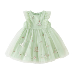 Dave&Bella Toddler Girls Summer Adorable Flutter Sleeve Butterfly Mesh Princess Dress