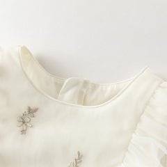 Dave&Bella Toddler Girls Summer Adorable Flutter Sleeve Butterfly Mesh Princess Dress