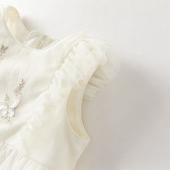 Dave&Bella Toddler Girls Summer Adorable Flutter Sleeve Butterfly Mesh Princess Dress