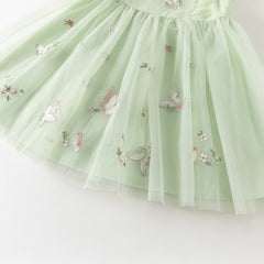 Dave&Bella Toddler Girls Summer Adorable Flutter Sleeve Butterfly Mesh Princess Dress