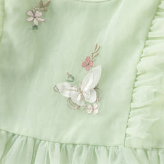 Dave&Bella Toddler Girls Summer Adorable Flutter Sleeve Butterfly Mesh Princess Dress