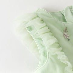 Dave&Bella Toddler Girls Summer Adorable Flutter Sleeve Butterfly Mesh Princess Dress