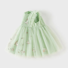Dave&Bella Toddler Girls Summer Adorable Flutter Sleeve Butterfly Mesh Princess Dress