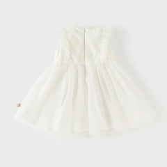 Dave&Bella Toddler Girls Summer Adorable Flutter Sleeve Butterfly Mesh Princess Dress