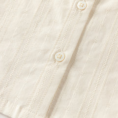 Dave&Bella Toddler Girls Summer Light Yellow Doll Collar College-style Soft Cotton Shirts