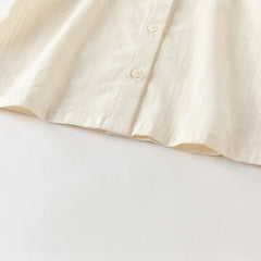 Dave&Bella Toddler Girls Summer Light Yellow Doll Collar College-style Soft Cotton Shirts