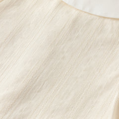 Dave&Bella Toddler Girls Summer Light Yellow Doll Collar College-style Soft Cotton Shirts