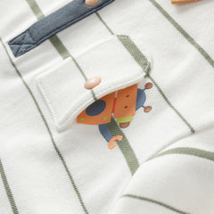 Dave&Bella Toddler Boys Summer White/Green College-style Formal Lightweight Polos