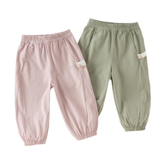 Dave&Bella Toddler Girls/Boys Summer Casual Pink/Green Loose Drawstring Pants