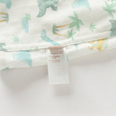 Dave&Bella Toddler Boys Summer Playful Dinosaur/White Print College-style Shirts