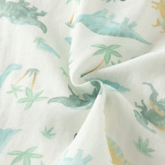 Dave&Bella Toddler Boys Summer Playful Dinosaur/White Print College-style Shirts