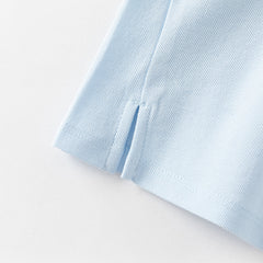 Dave&Bella Toddler Boys Summer Red/Blue College-style Short Sleeve School Polos