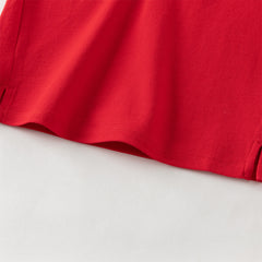 Dave&Bella Toddler Boys Summer Red/Blue College-style Short Sleeve School Polos