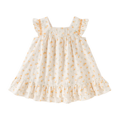 Dave&Bella Summer Toddler Girls Cute Fruit Print Breathable Cotton A-line Party Dress