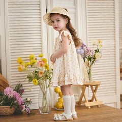 Dave&Bella Summer Toddler Girls Cute Fruit Print Breathable Cotton A-line Party Dress