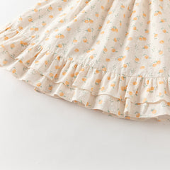 Dave&Bella Summer Toddler Girls Cute Fruit Print Breathable Cotton A-line Party Dress