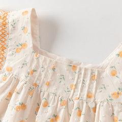 Dave&Bella Summer Toddler Girls Cute Fruit Print Breathable Cotton A-line Party Dress