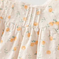 Dave&Bella Summer Toddler Girls Cute Fruit Print Breathable Cotton A-line Party Dress