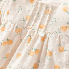 Dave&Bella Summer Toddler Girls Cute Fruit Print Breathable Cotton A-line Party Dress