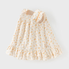 Dave&Bella Summer Toddler Girls Cute Fruit Print Breathable Cotton A-line Party Dress