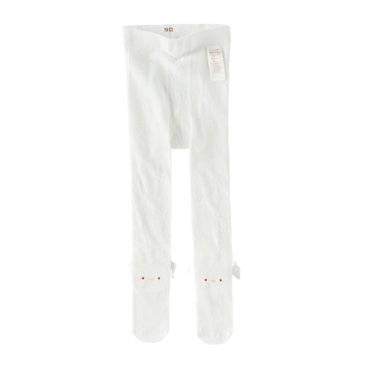 Dave&Bella Toddler Girls Summer Comfortable White Lightweight Footed Tights Leggings