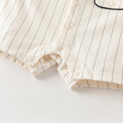 Dave&Bella Summer Baby Boys Beige Breathable Comfortable Indoor Cotton Rompers